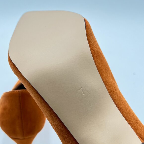 YDN Brown Slip on Loafer Stilettos Heels Pumps Pointy Toe Slide Suede Prom Shoes - Picture 6 of 8